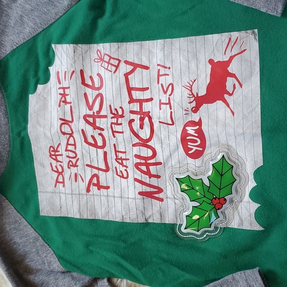 3T Holiday Rudolph Christmas T-shirt Lights Up Like New EUC Red Green - Picture 2 of 5